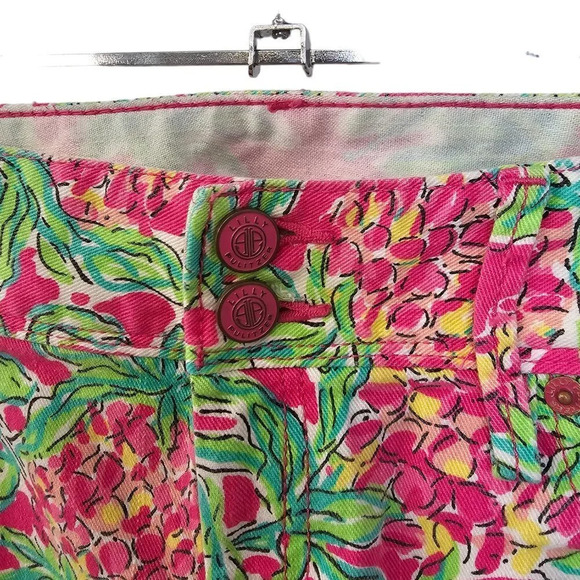 Lilly Pulitzer Womens Worth Straight Jeans Spike The Punch Orchid Pineapple Sz 6 - Picture 8 of 9